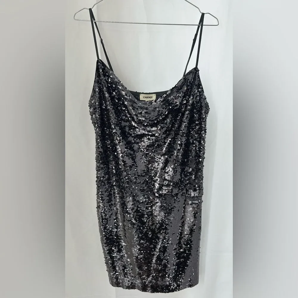 NWT! L’AGENCE Nyla Cowl Neck Mini Slip Dress SIZE 10